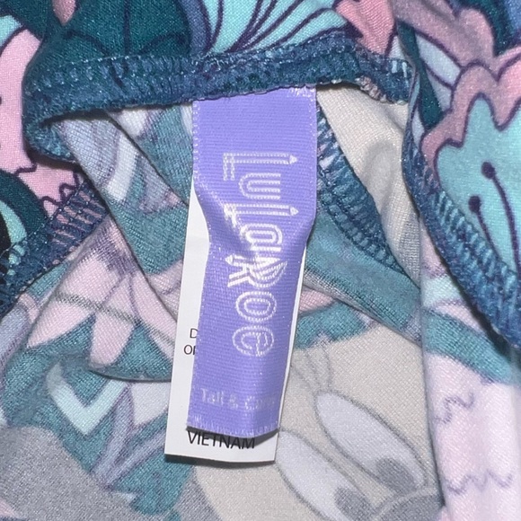 NWOT LuLaRoe Womens Blue Pink Purple Mint Teal Floral Minnie Mouse Leggings - Picture 2 of 2